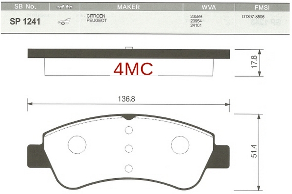 Колодки тормозные CITROEN C4 03-/Peugeot 307/PARTNER 1.4/1.6 -ESP передние