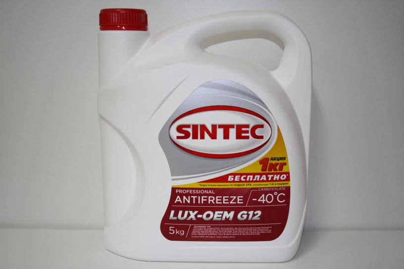 Антифриз Sintec LUX -40 G-12+  5кг красный ** АКЦИЯ 5кг. по цене 4 кг.
