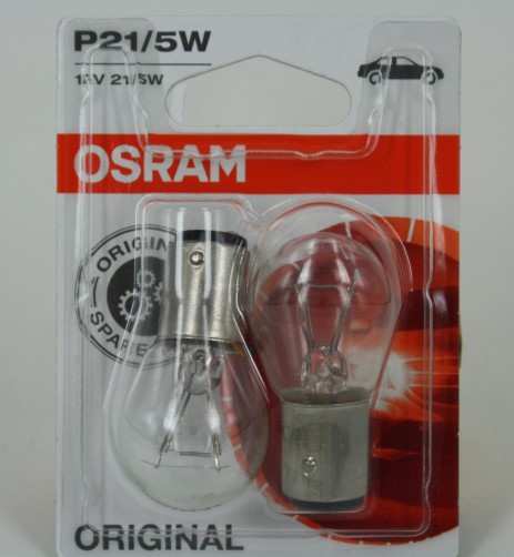 Лампа Osram 12V P21/5W двухконтактная  (блистер 2шт.)