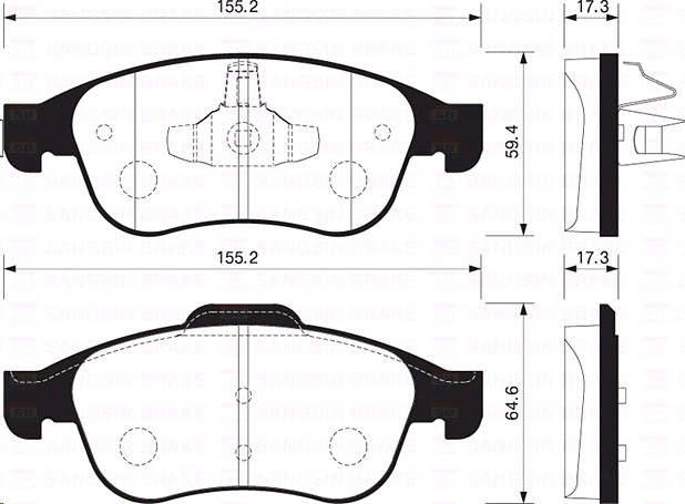 Колодки тормозные Renault Duster 10-/FLUENCE 10-/MEGANE III 08- передние