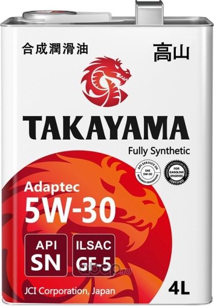 Масло моторное TAKAYAMA Adaptec SAE 5W-30 GF-5 API SN 4л синт.  жесть
