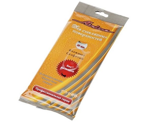 Салфетки влажные Airline для стекол, зеркал и фар (20шт)