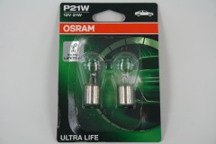 Лампа Osram 12V P21W одноконтактная ULTRA LIFE =блистер 2шт=