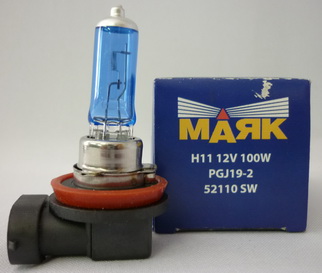 Лампа МАЯК H11-12-55 PGJ19-2 SUPER WHITE