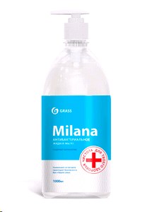 Мыло жидкое 1л с дозатором Milana антибактериальное