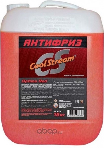 Антифриз Cool Stream Optima Red G12 -40С 10кг. красный