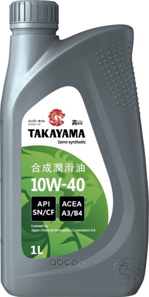 Масло моторное TAKAYAMA SAE 10W-40, API SN/CF 1л (пластик канистра)