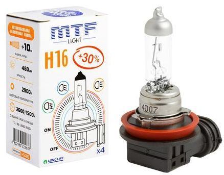 Лампа MTF H16-12-19 +30% Standard Long Life x4