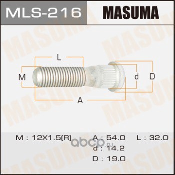 Шпилька колеса  M12X1.5 Toyota, Daihatsu, Lexus, Mitsubishi, Honda
