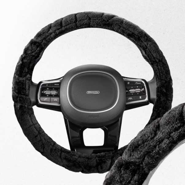 Оплетка руля M 37-38 см иск. мех  Arctic-2  черная