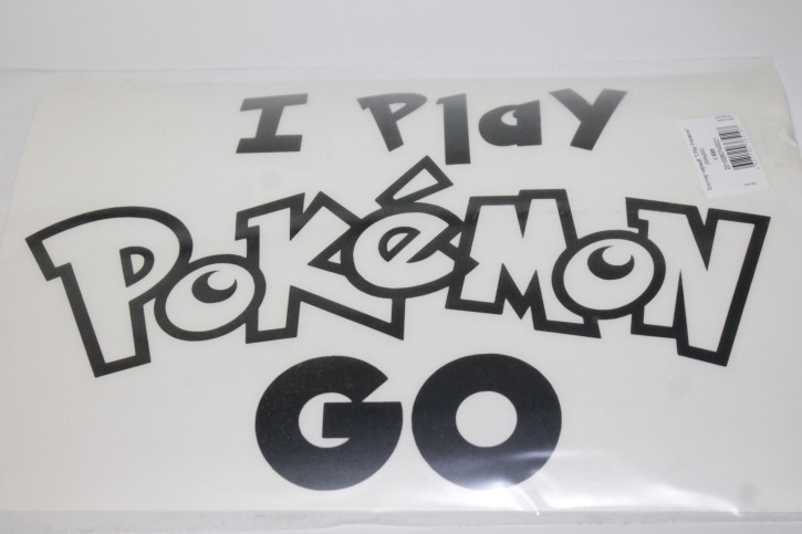Наклейка ПОКЕМОН вырез. (пл.) I Play Pokemon (300х200) цвет черный (упак 1шт)