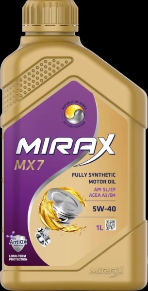 Масло MIRAX MX7 SAE 5W-40 ACEA A3/B4 API SL/CF 1л. синт.