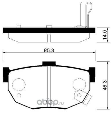 Колодки тормозные дисковые задн Hyundai: COUPE 96-02, TIBURON 97-08, ELANTRA 95-06 / Kia: SPECTRA, CERATO 05-09 / Nissan