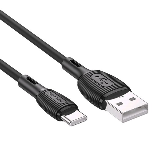 Кабель USB для USB type-C  1 м, 3А, черный Advantage силиконовая оплетка