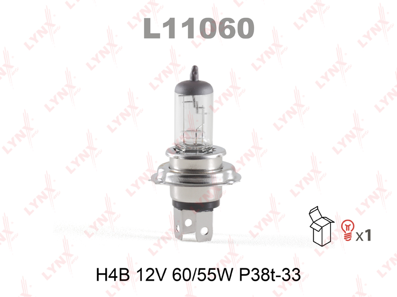 Лампа LYNX H4B 12V 60/55W P38t-33