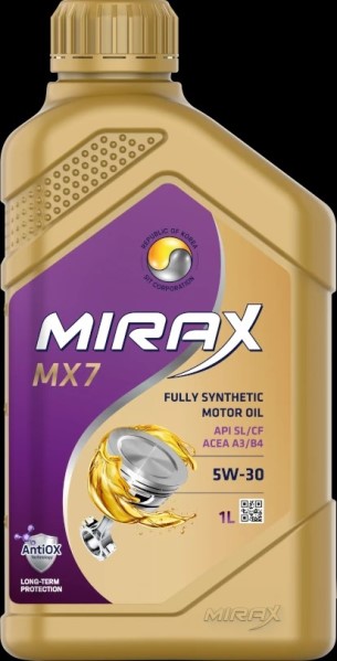 Масло MIRAX MX7 SAE 5W-30 ACEA A3/B4 API SL/CF 1л.  синт
