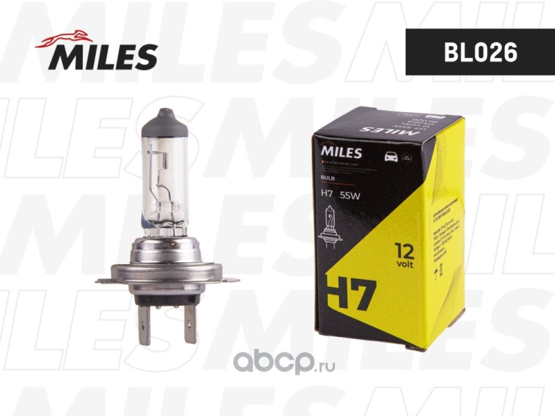 Лампа MILES H7 12V 55W PX26d BL026