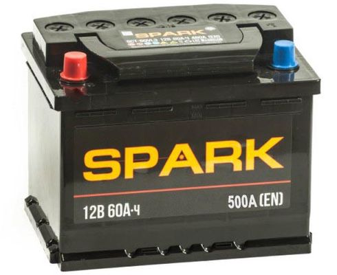 Аккумулятор 6СТ 60Ah пп(+,-) 500А SPARK (242*175*190) Гарантия 1 год
