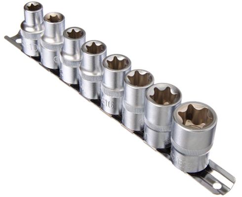 Набор головок-звезд  торкс (TORX) 1/2 (Е10,11,12,14,16,18,20,24) 8 предм.