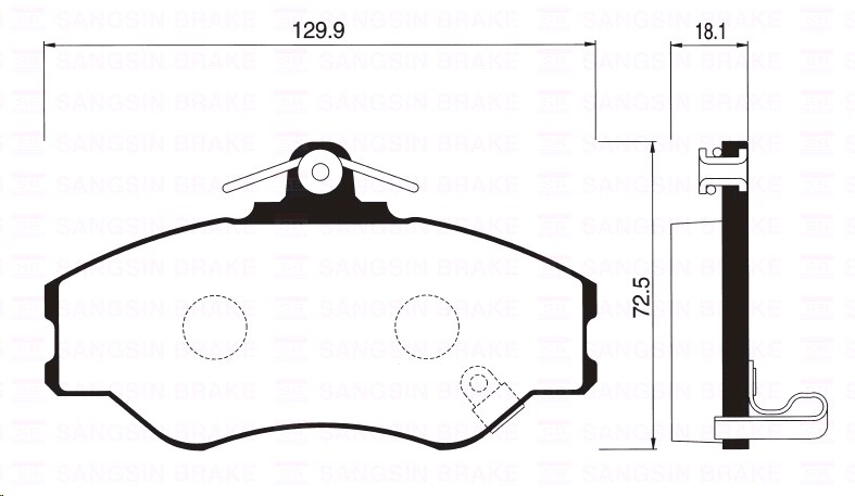 Колодки тормозные  Hyundai H100 93-00, H1 97=) передние