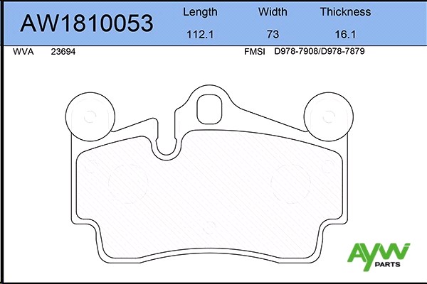 Колодки тормозные VW Transporter T5 03--, Touareg 02-10, Audi Q7 06--,  Porsche Cayenne 02-10 17  задние