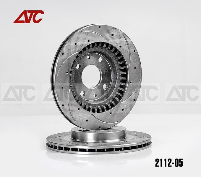 Диск тормозной передний 2110-2112, 2170, 1118, 2190 R-14 вентилируемый перфор. СПОРТ проточ. (2шт)