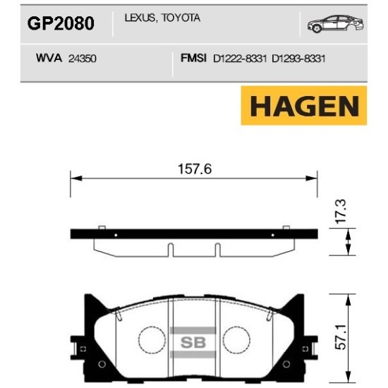 Колодки тормозные передние  Hagen