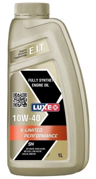 Масло моторное LUXE Premium X-LIMITED PERFORMANCE 10W40 SN/CF, A3/B4 синт. бенз./дизель (1л)