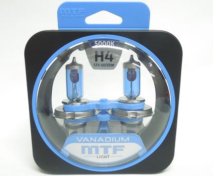 Лампа MTF H4-12-60/55 5000K Vanadium NEW набор 2шт