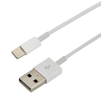 Кабель USB для iPhone Lightning (8pin)  1м, 2,4А, белый