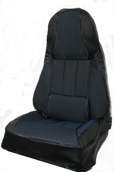 Чехлы на сиденья 2123 Шеви/ 2002-2012 г. Форсаж Жаккард черно-синий (разд. зад. спинка)