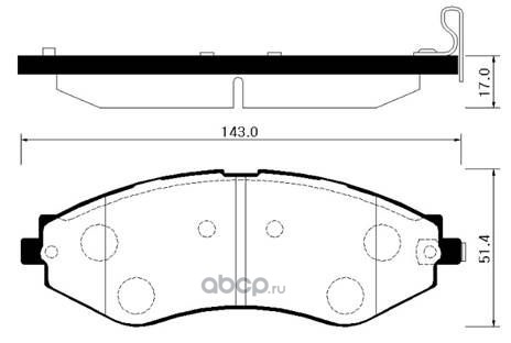 Колодки тормозные передние Daewoo Nexia 04-) 14  DOHC, NUBIRA, LEGANZA, AVEO