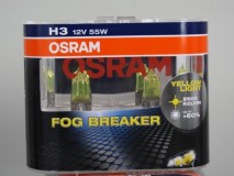 Лампа Osram H3-12-55 +60% FOG BREAKER 2600K набор 2шт Евро-бокс
