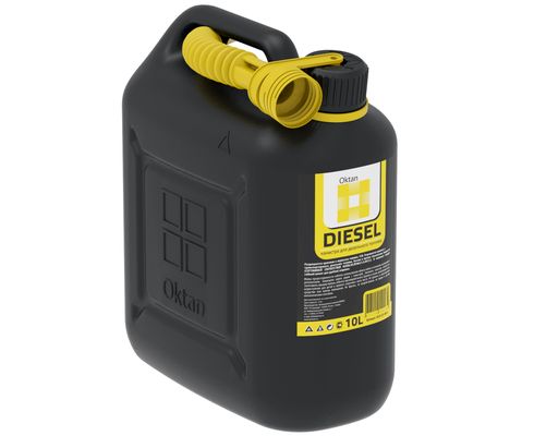 Канистра пластик 10л с лейкой Oktan Diesel, черная
