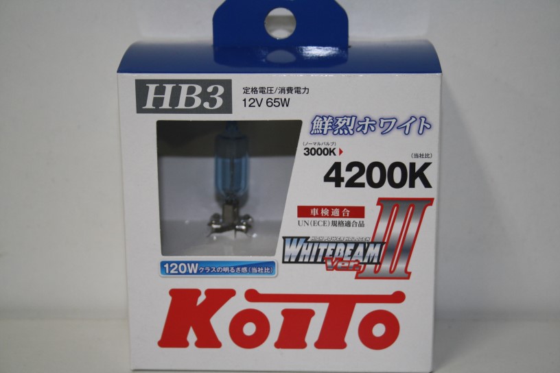 Лампа KOITO HB3-12-65 (120 Вт) ярко белая 4200К (WHITEBEAM III) из 2 шт. бокс