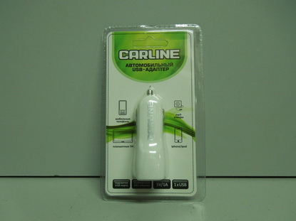 Устройство зарядное - адаптер в прикуриватель 1 USB разъем 12/24В белый CARLINE