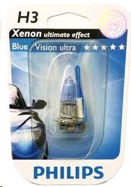 Лампа PHILIPS H3-12-55 BLUE VISION ULTRA 4000К блистер