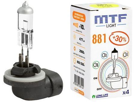 Лампа MTF H27-12-27 +30% (881) Standard Long Life x4