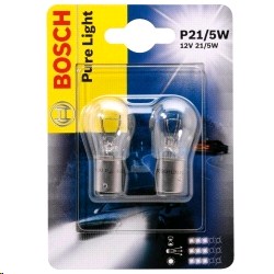 Лампа BOSCH 12V P21/5W двухконтактная Pure Light (блистер 2шт.)