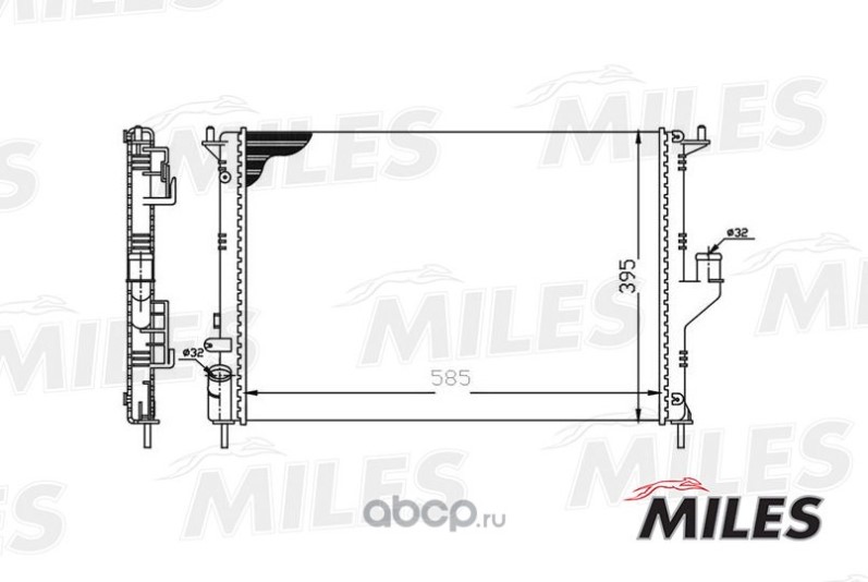 Радиатор охлаждения Renault Duster/Logan/Sandero/ Lada Largus 1.2-1.6/1.5D +A/C 09-) (мех. сборка)