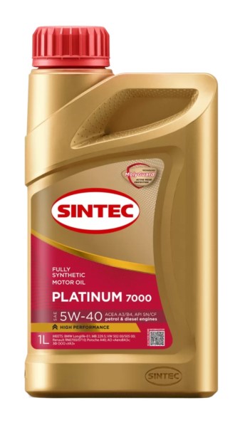 Масло моторное Sintec Platinum 7000 SAE 5w-40 API SN/CF синт.  1л