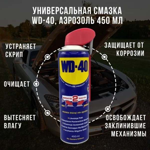 Смазка проникающая  WD-40  450мл.