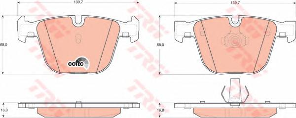 Колодки задние BMW 5 E60, 7 E65, X5 E70, F15, X6 E71 GDB1502