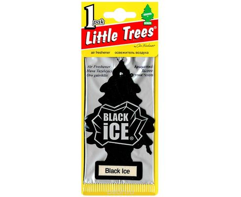 Освежитель (ароматизатор) подвесной картон Car Freshener елочка Black Ice черный лед