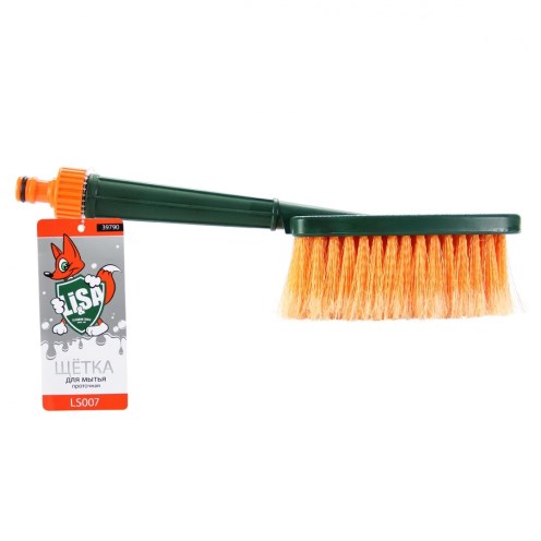Щетка для мойки Li-Sa 31см с распушенной щетиной, проточная ручка со штуцером для подачи воды