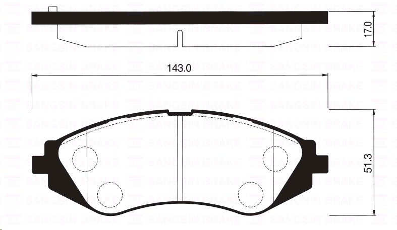 Колодки тормозные передние Daewoo Nexia 04-) 14  DOHC, AVEO, Lacetti