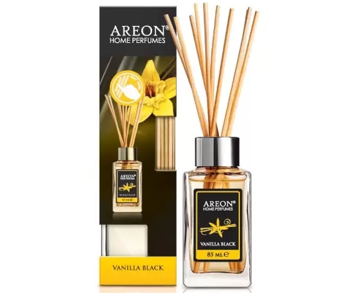 Освежитель (ароматизатор) бытовой диффузор жидкий AREON HOME PERFUME STICKS  Ванила блэк 85мл