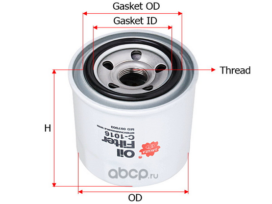 Фильтр масляный Sakura C1016 (W 811/80)