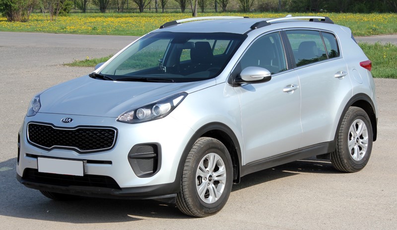 Рейлинги продольные на крышу Kia Sportage 2016-- анод серый