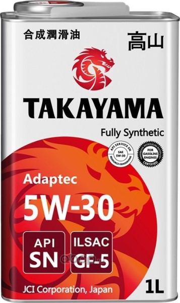 Масло моторное TAKAYAMA Adaptec SAE 5W-30 GF-5 API SN  1л синт. жесть